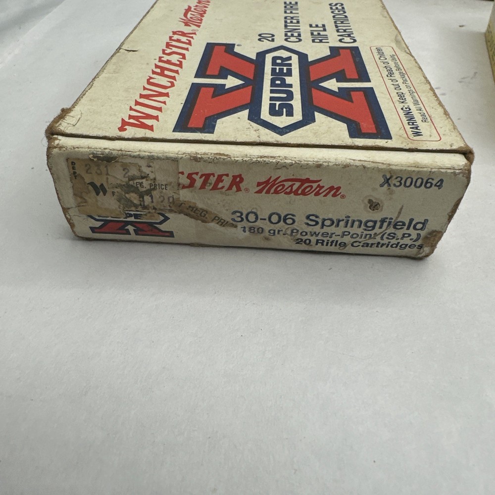 Western Super X Power Point 30-06 Springfield Gr Empty Ammo Box With Insert X2