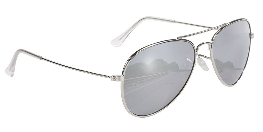 Kickstart Aviator Sunglasses Silver Frame/Smoke Lens
