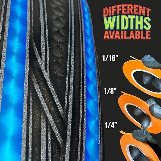 LiME LiNE Vinyl Masking Tape for Pinstriping - Combo Pack [ 1/4" 1/8" 1/16" ]