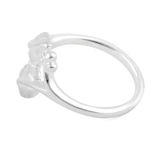 925 Sterling Silver Magnolia Leaf Branch Ring