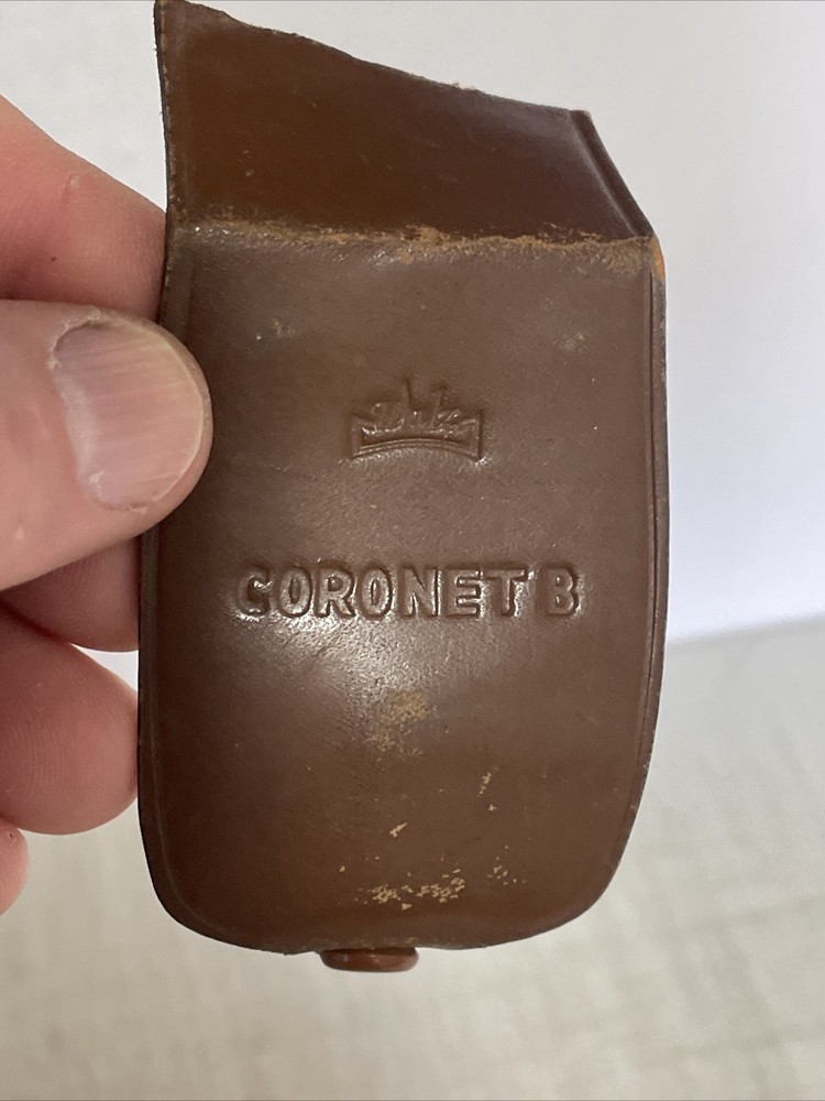 Untested-Vintage Coronet B Light Meter With Booster Attachment With Leather Case