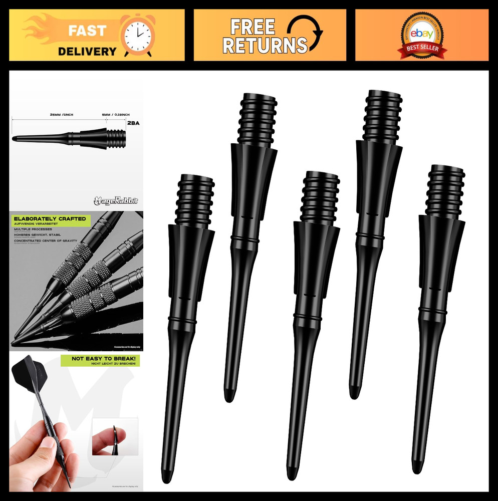 Professional Soft Tip Dart Points - 30/100/1000 Pcs, 2BA Thread Plastic Tips, Da