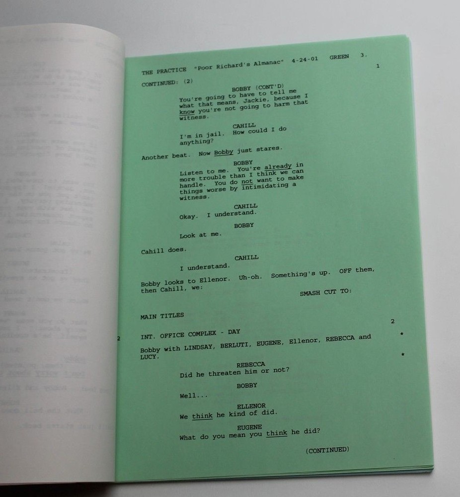 THE PRACTICE / Jill Goldsmith, 2001 TV Show Script, Poor Richard's Almanac