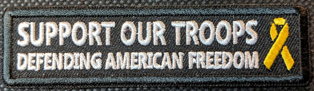 Support Our Troops Ribbon Motorcycle Patch Biker Patch