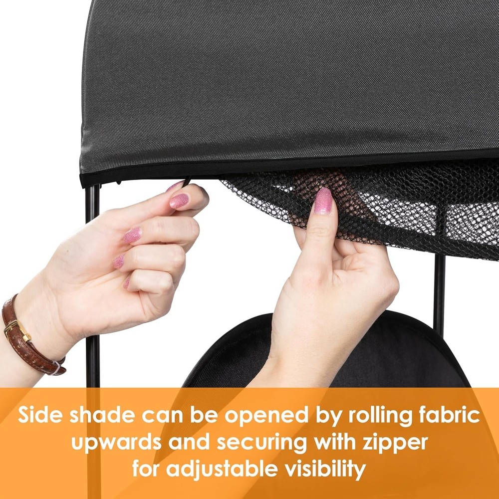 Foldable Stroller Wagon for Children with Adjustable Handle and Storage Basket