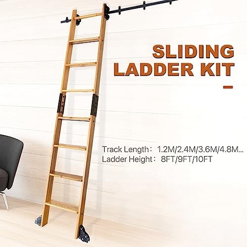 4FT Rolling Library Ladder Hardware Kit - DIY Adjustable Ladder System