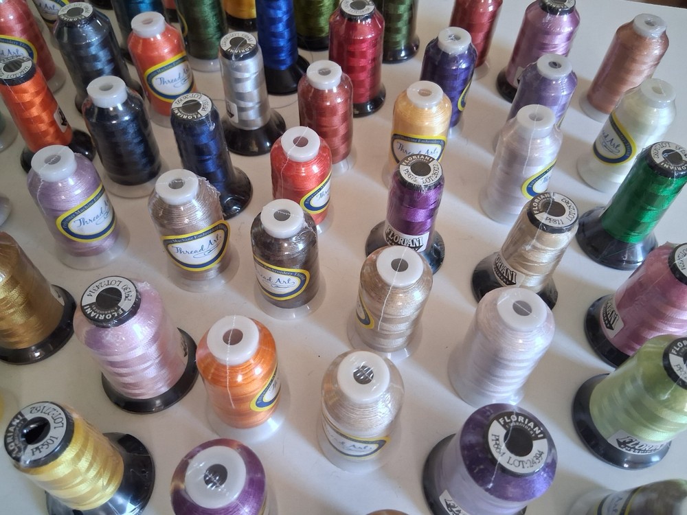 Thread Art Floriani Embroidery Thread Spools Lot Assorted Colors, 64 spools
