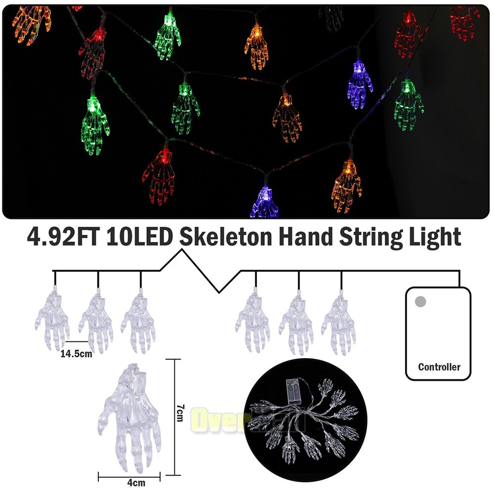 Waterproof LED String Lights: Skeleton & Ghost Battery-Powered Party Decor Lamp