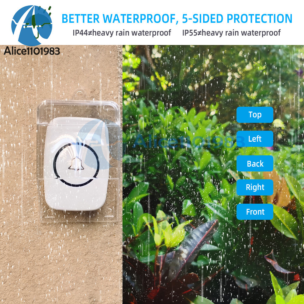 Universal Transparent Doorbell Case Waterproof Cover Rain Proof Button PC