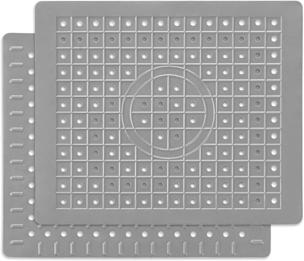 Kitchen Sink Mat, 12" x 10" Rectangular Sink Protector Pad, Fast-Draining Gri...