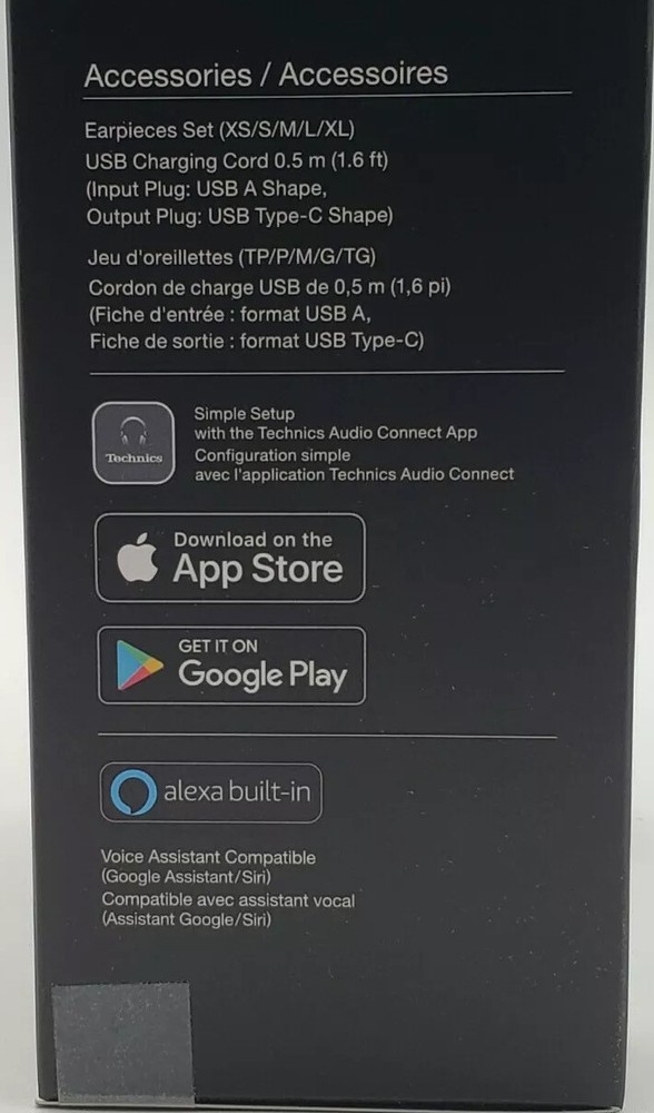 Panasonic Technics True Wireless Stereo Earbuds Earphones EAH-AZ70W, Black