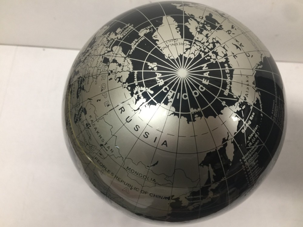 Solar Spinning Globe in Black & Silver Things Remembered