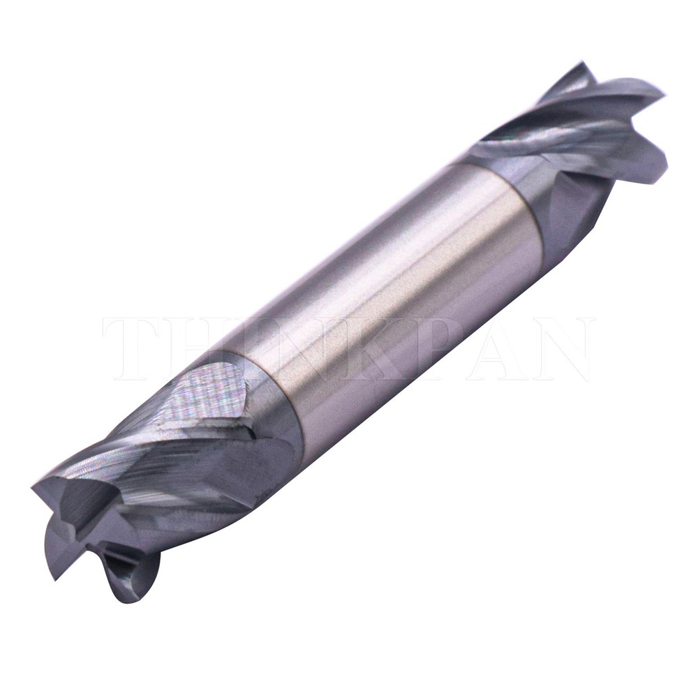 5Pcs 4 Flute Solid Carbide 1/2"x5/8"x3" End Mills - Double End - AlTiN Coated