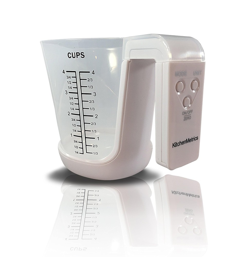 Digital Kitchen Scale and Measuring Cup White