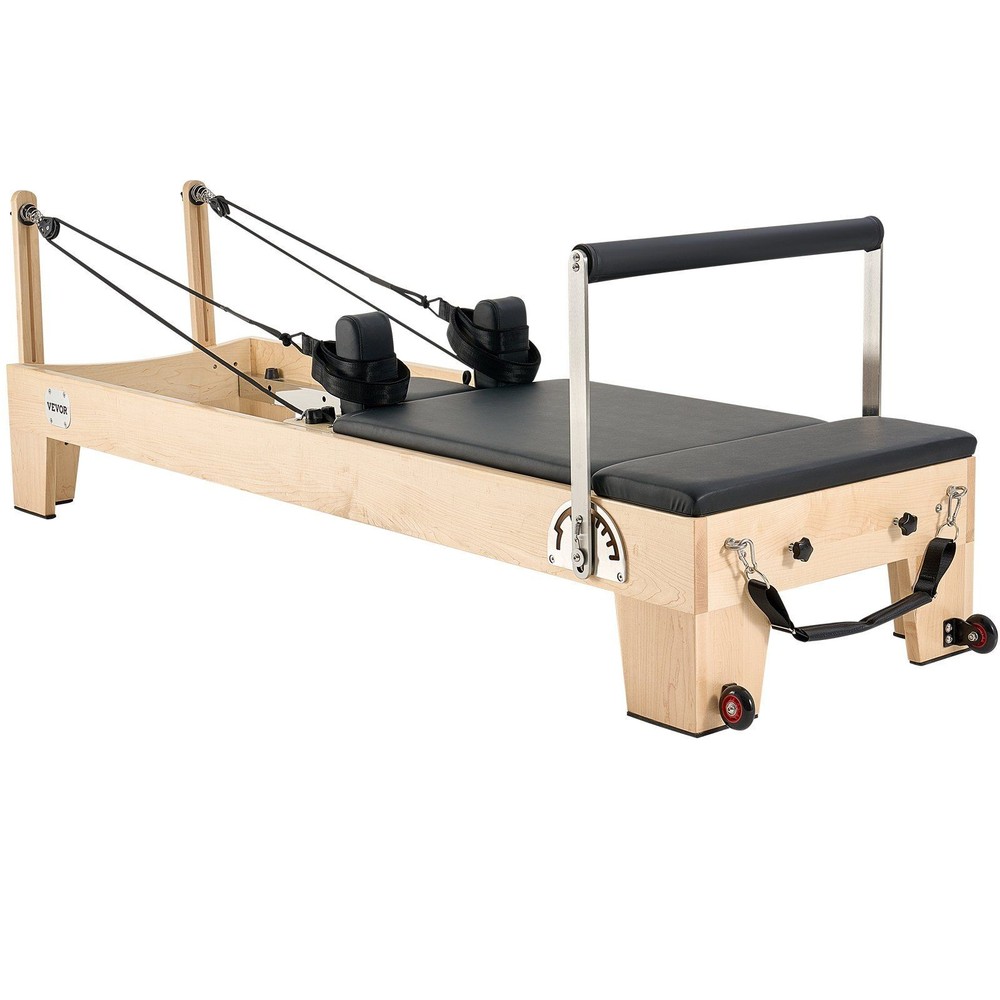 400lb Solid Maple Pilates Reformer, Spring & Cord System, Foam Shoulder Pads