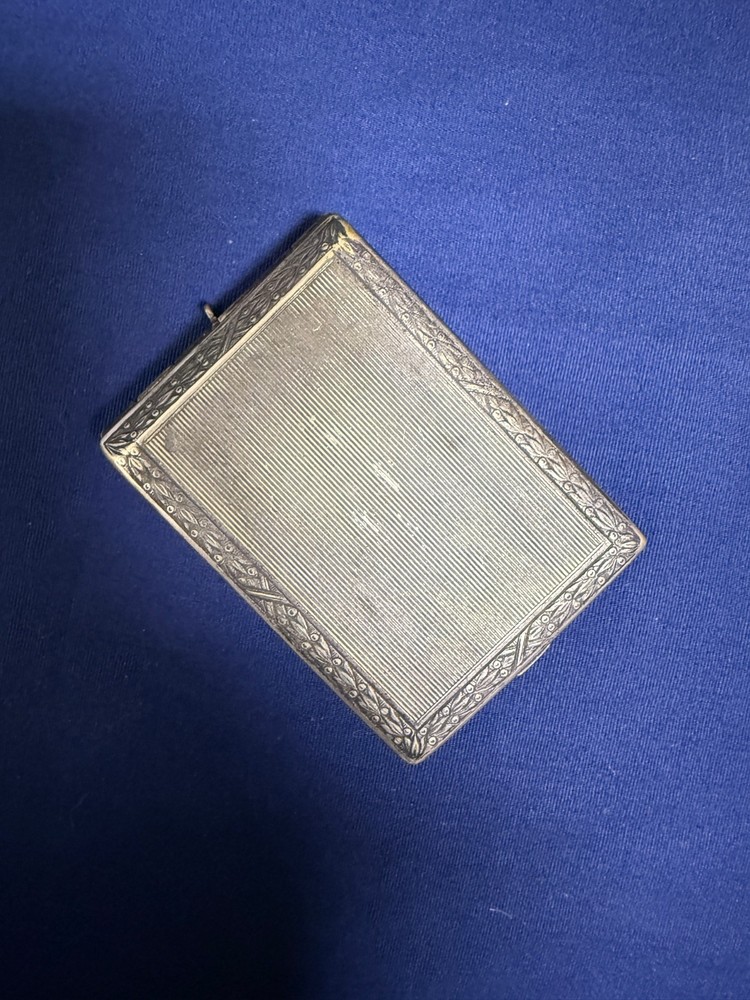 Art Deco Solid Silver Cigarette / Calling Card Case – Engine Turned Floral