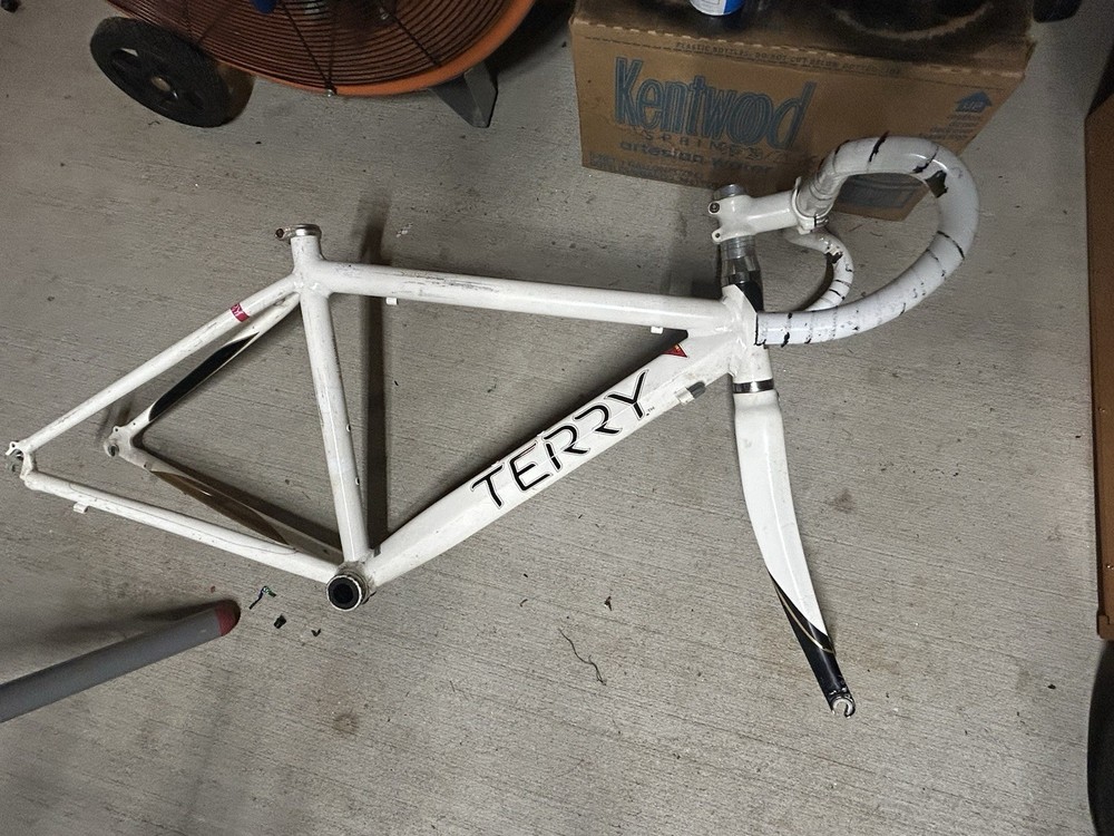 Terry Tailwind White Bicycle Frame. Includes Frame , forks, & Handlebars.