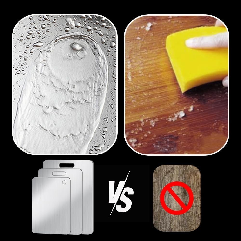 Titanium Cutting Board Set of 3, 100% Pure Titanium Cutting Boards for Kitchen,