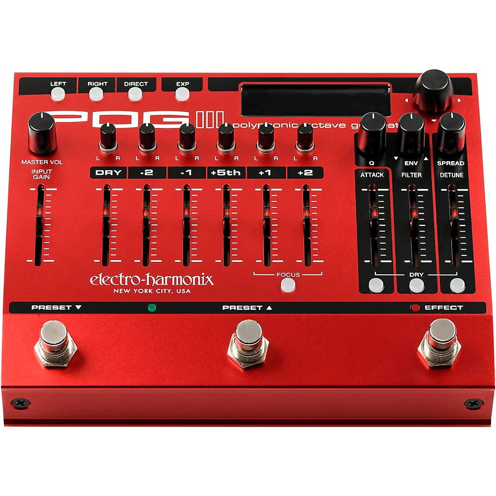 Electro-Harmonix POG3 Poly Octave Generator Effects Pedal Red