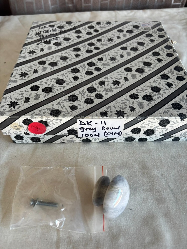 (24) NEW Kitchen cabinet drawer knobs Handle door pull real marble GRAY DK11