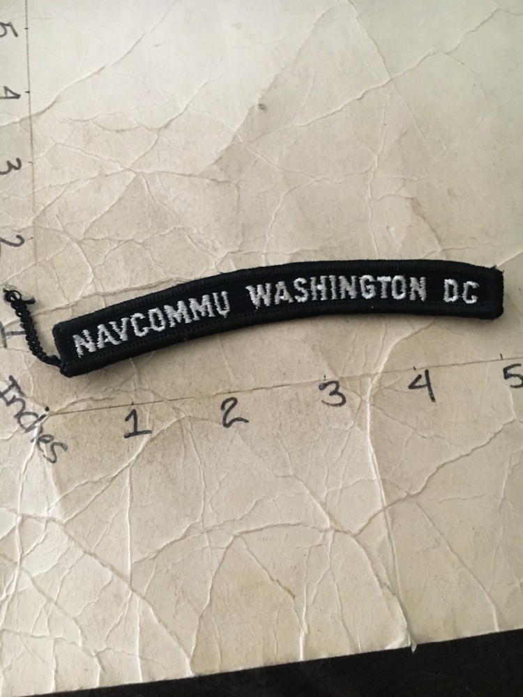 US NAVY SHOULDER STRIP TAB rocker Patch NAVCOMMU Washington DC