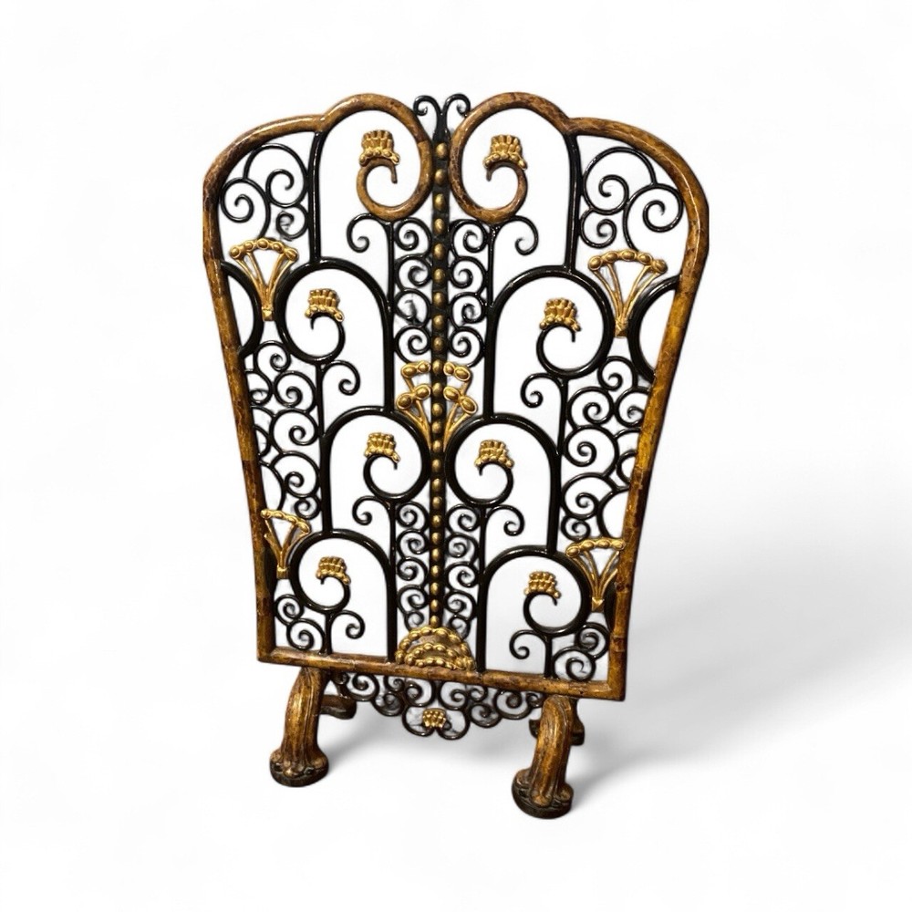 Unique & Different Scroll Fireplace Screen Stand “For Decorative Purposes Only”