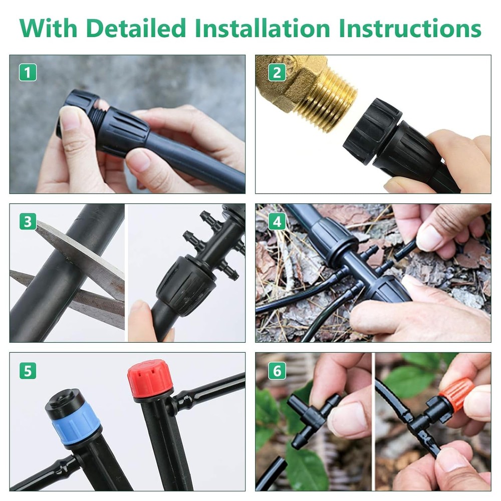 256FT Automatic Drip Irrigation System Kit,Automatic Garden Watering Misting Sys