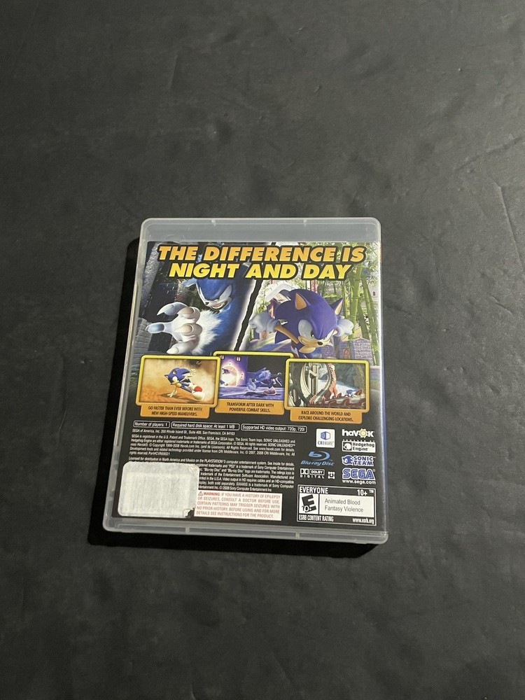 Sonic unleashed ps3 Case only