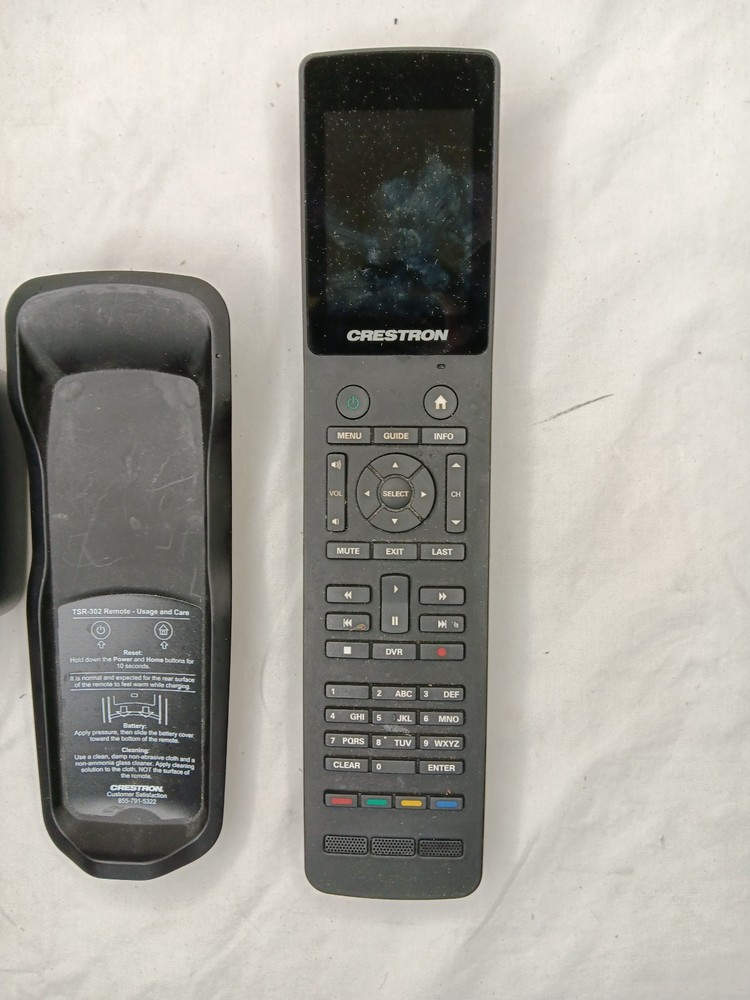 Crestron Handheld Touch Screen Remote W/ 4520465 Cradle Fair Condition