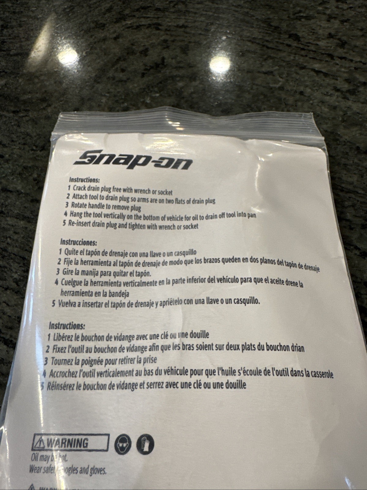 Snap-on odp12r magnetic oil drain plug remover new in sealed package