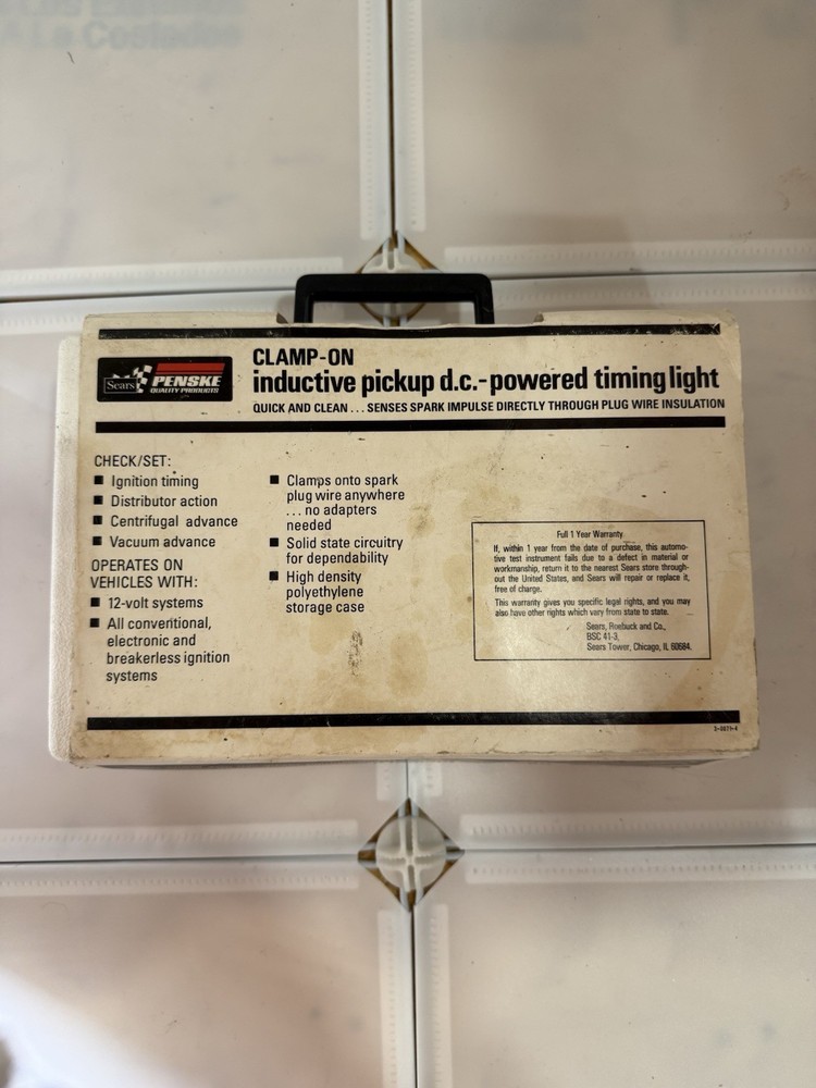 DC Inductive Timing Light Vintage Sears Penske Untested