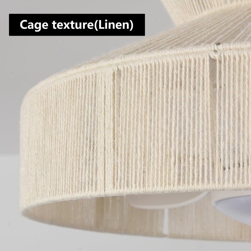 18W LED 20” Dimmable DC Boho Caged Dimmable Ceiling Fan with Light