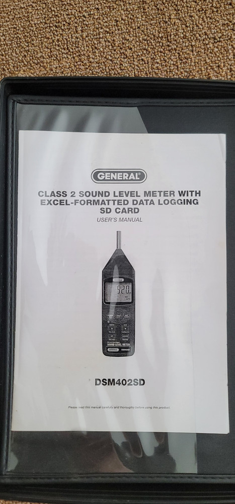 Class 2 Sound Level Meter with Excel-Formatted Data Logging DSM402SD