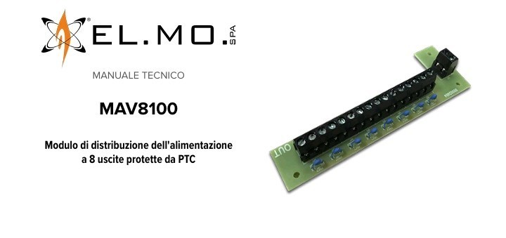 ELMO - MAV8100 12VDC Power Distribution Module 1 Input 8 Outputs