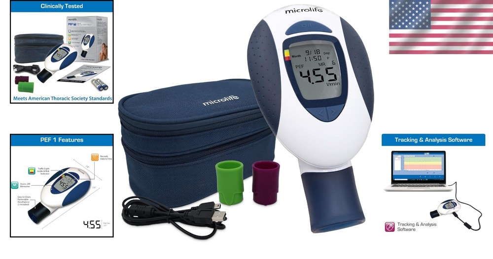 Asthma & COPD Spirometer with Respiratory Risk Alert