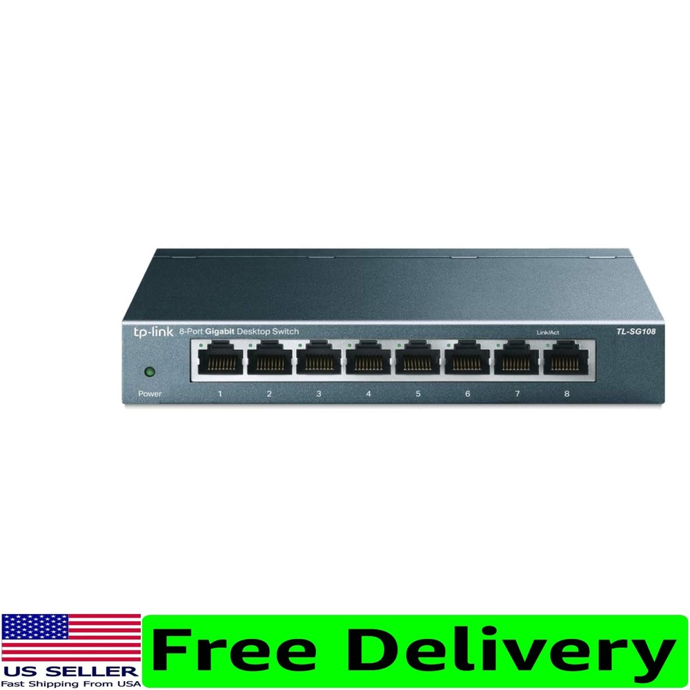 Durable 8 Port Gigabit Network Switch with Traffic Optimization & Fanless Design