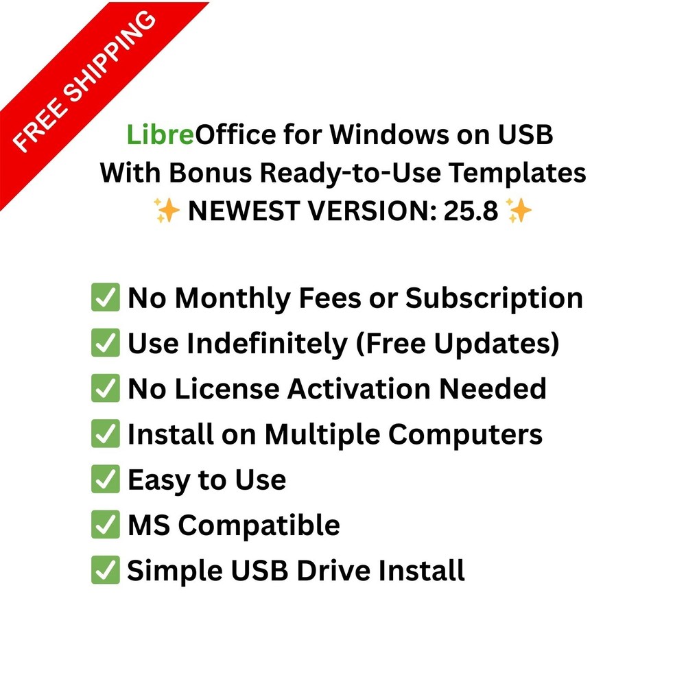 LibreOffice Software Suite for Windows ~ Word Process, Home Student Business CD