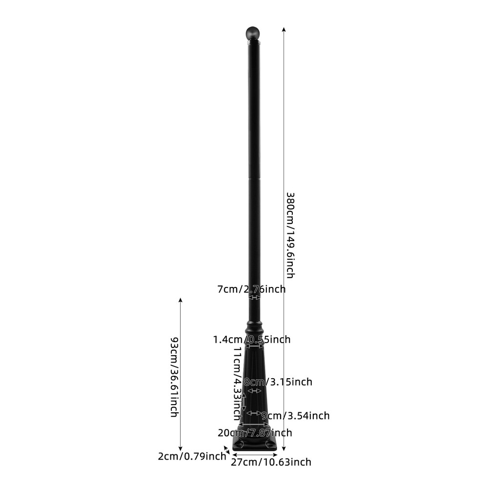 3.8m European Light Post,Split-Type Light Post,Floorstanding Outdoor Light Post