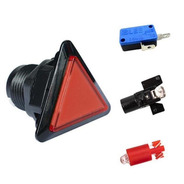 Triangle Arcade Push Buttons Illumilated 12V LED Light Built-in Microswitch G