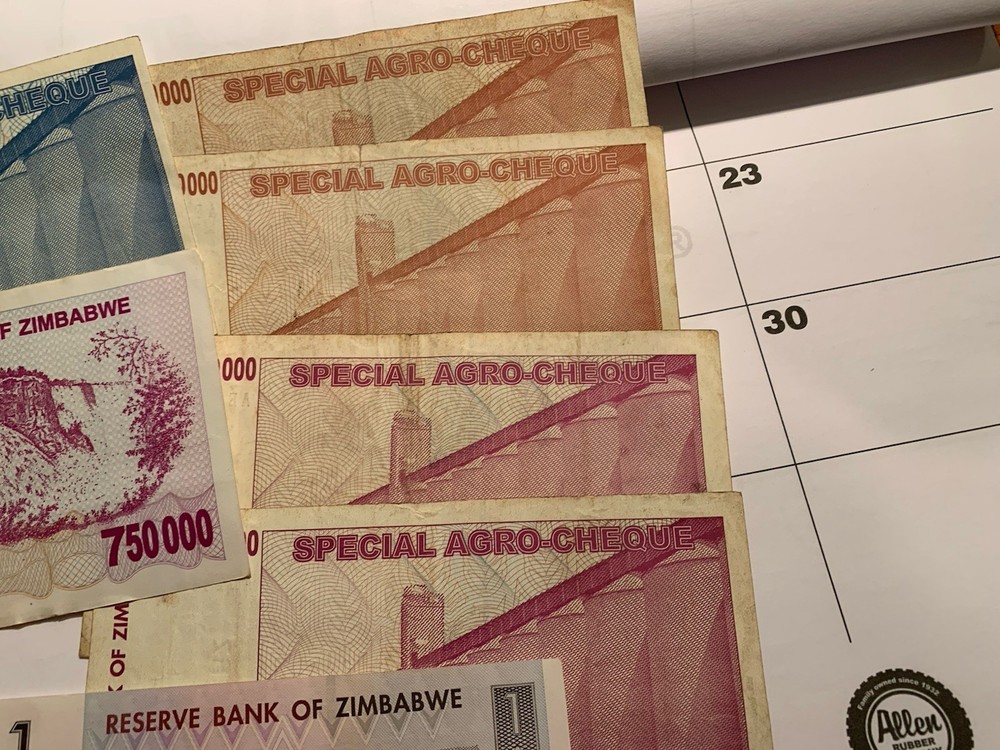 Zimbabwe Random Notes Money Currency Hyperinflation