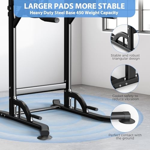 Pull Up Bar, Multi-Function Pull Up Dip Bar Station, Home Gym Workout Black
