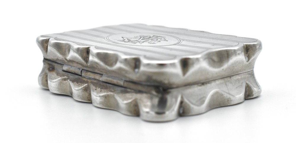 Antique Solid Silver Snuff Box 1911 Shaped William Aitken