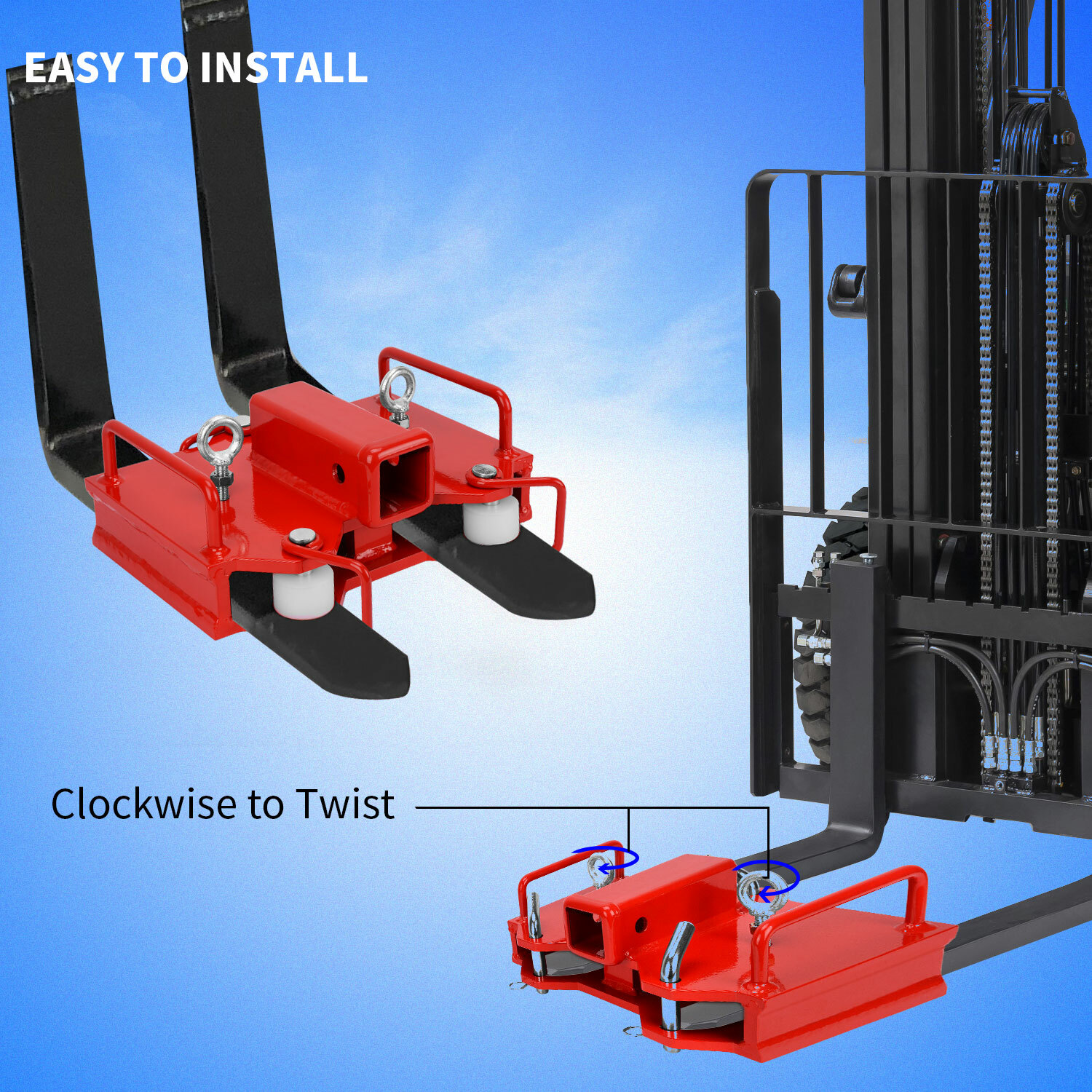 2" Trailer Hitch Receiver Dual Pallet Fork Forklift Towing Adapter Attachment