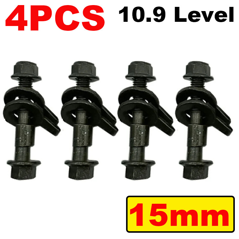 4Pcs 15mm 10.9 Front Wheels Cam Bolts Adjustable Camber Correction Alignment Kit