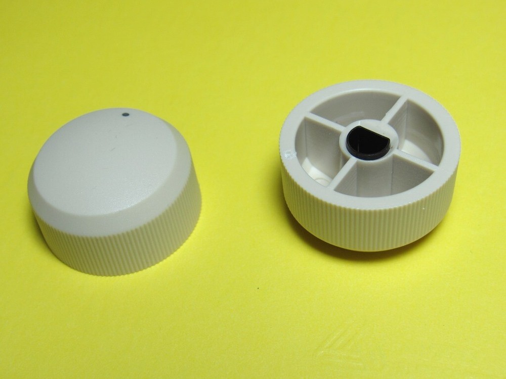 (2) Ivory D-Shaft Knobs for Impedance Matching Volume Control M&S, D-stem
