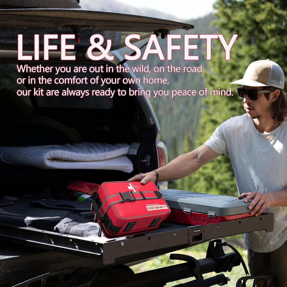 Advanced Comprehensive First Aid Kit with Well Organized Labelled Compartments R