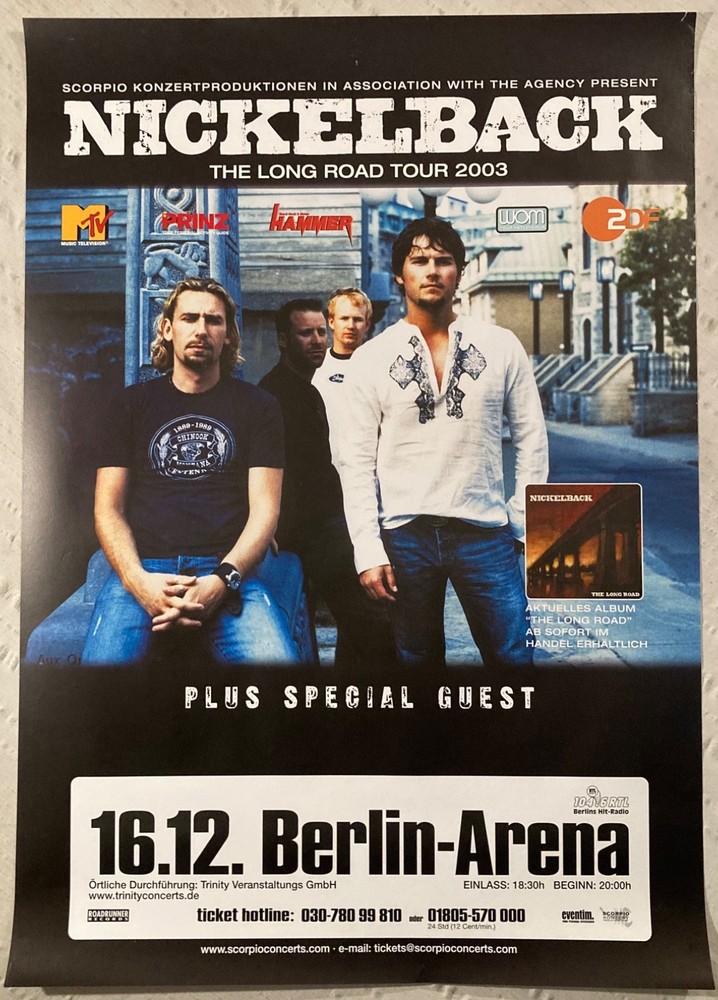 Nickelback 2003 German Tour Poster Berlin  The Long Road G