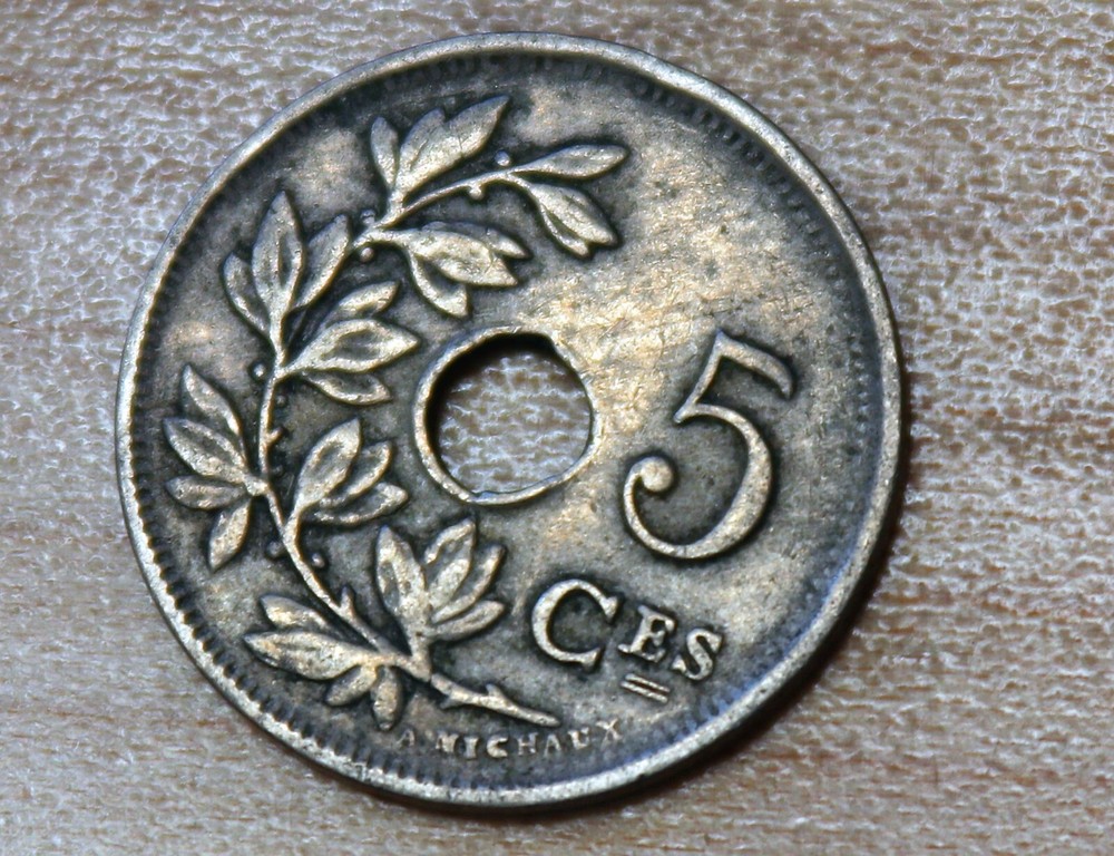 1925 Belgium 5 Centimes French text