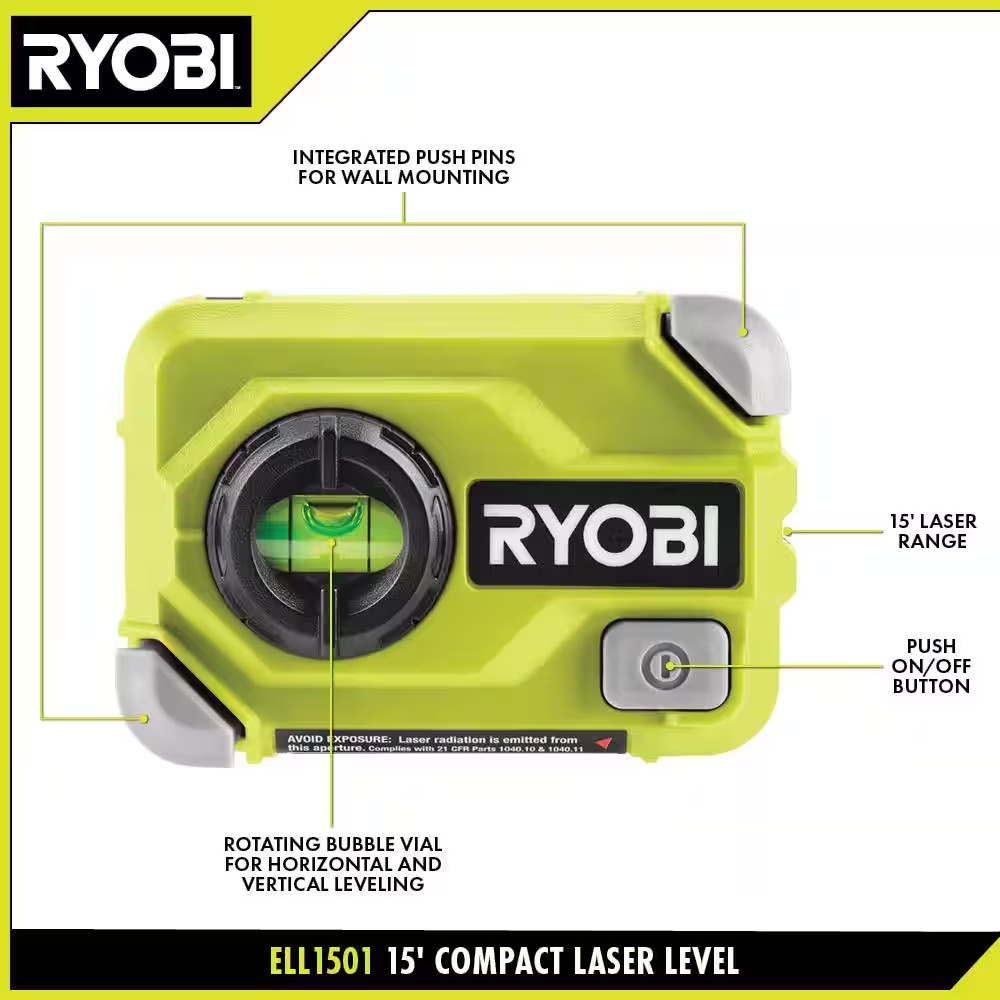 25 Ft. Compact Tape Measure with 15 Ft. Compact Laser Level
