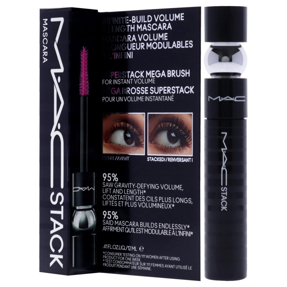 MAC Macstack Mascara Superstack Mega Brush Buildable Volume & Length 0.41 oz